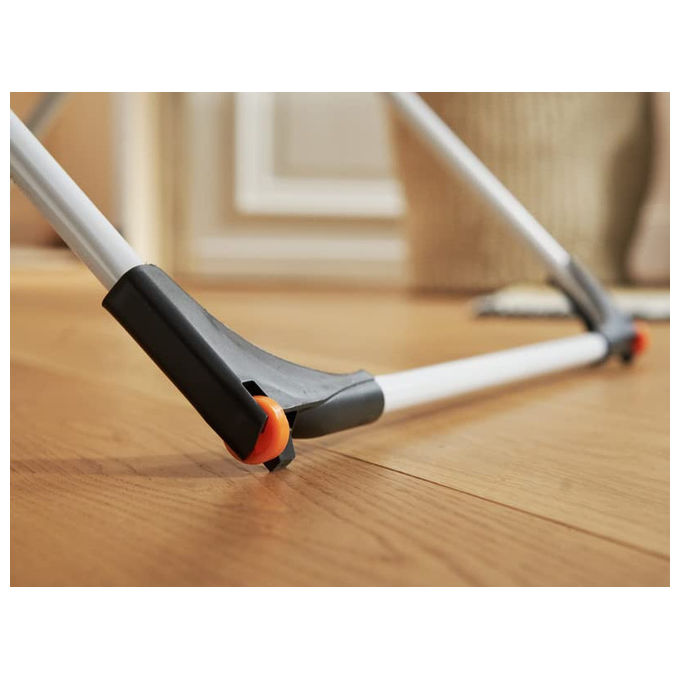 Vileda 170777 Soft Care Stendibiancheria Pieghevole a Cavalletto 19 m Acciaio con Ruote colore Bianco e Grigio