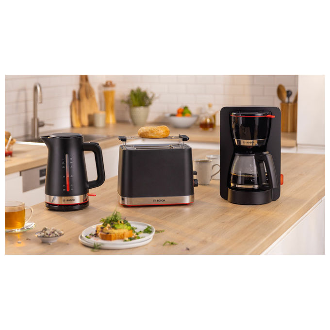 Bosch Bollitore TWK3M123, 1.7L, 2400W, Nero, Elettrico Senza Fili