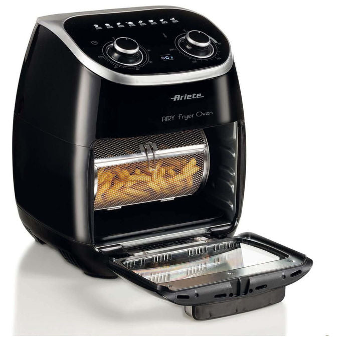 Ariete 4619 Friggitrice ad aria 11 L 2000 W Forno Elettrico Girarrosto Essiccatore 8 Programmi colore Nero