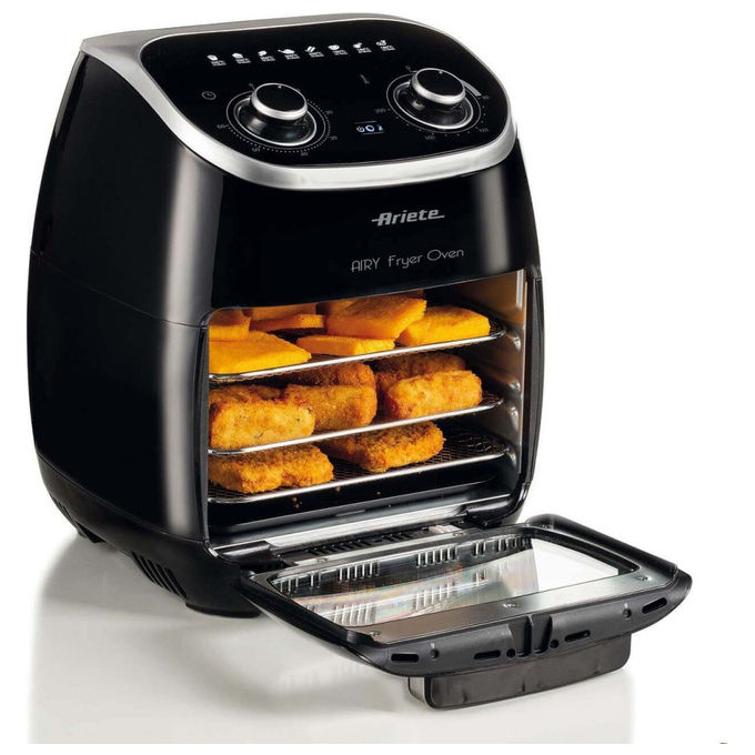 Ariete 4619 Friggitrice ad aria 11 L 2000 W Forno Elettrico Girarrosto Essiccatore 8 Programmi colore Nero