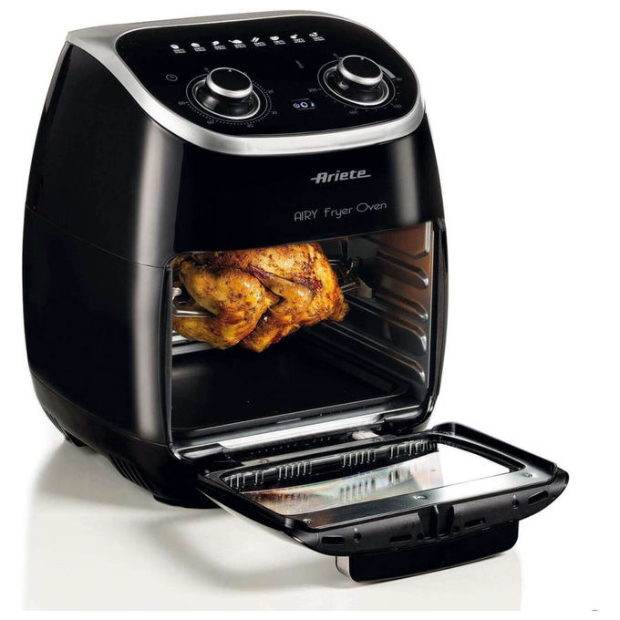 Ariete 4619 Friggitrice ad aria 11 L 2000 W Forno Elettrico Girarrosto Essiccatore 8 Programmi colore Nero