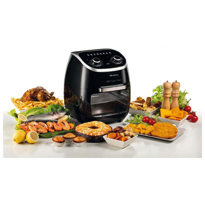 Ariete 4619 Friggitrice ad aria 11 L 2000 W Forno Elettrico Girarrosto Essiccatore 8 Programmi colore Nero