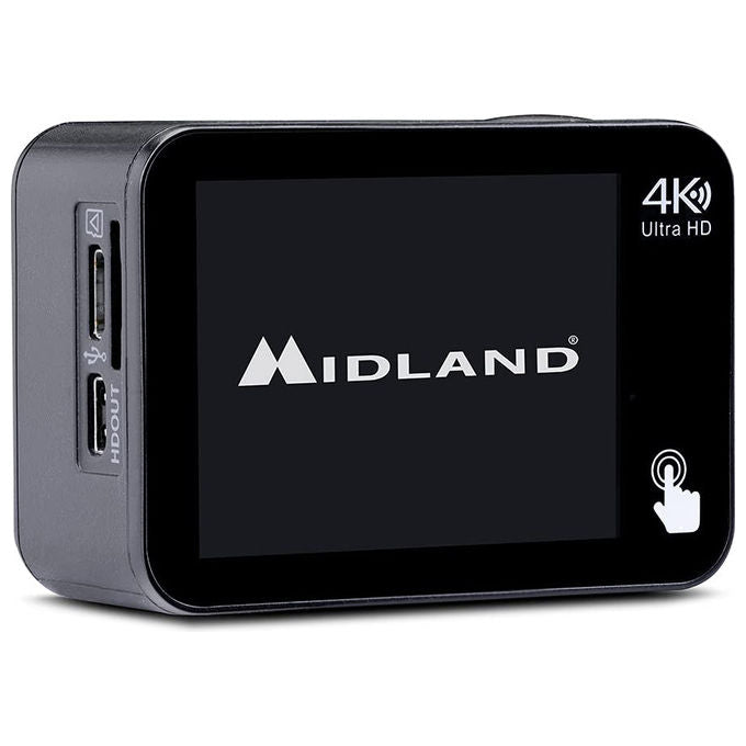Midland C1518 H9 Pro Action Cam 4K 20 MP Display 2'' IPS WiFi Impermeabile 30m Telecomando colore Nero