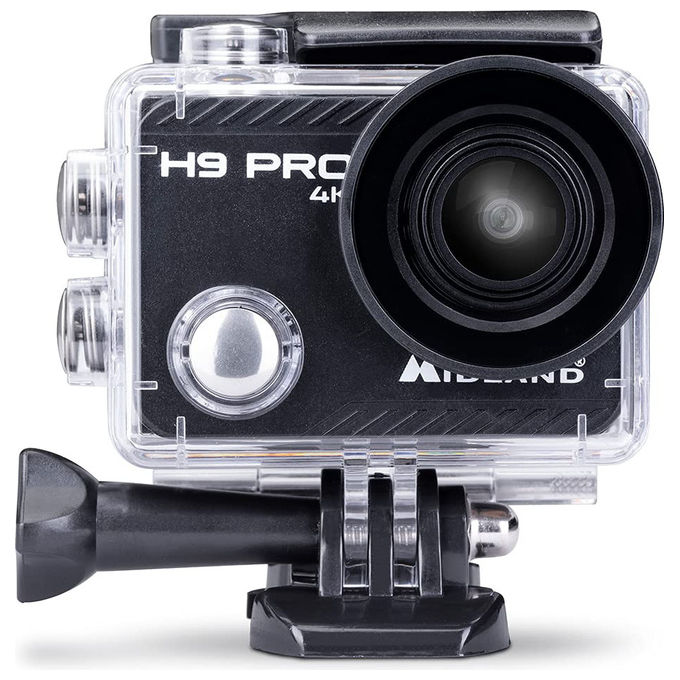 Midland C1518 H9 Pro Action Cam 4K 20 MP Display 2'' IPS WiFi Impermeabile 30m Telecomando colore Nero