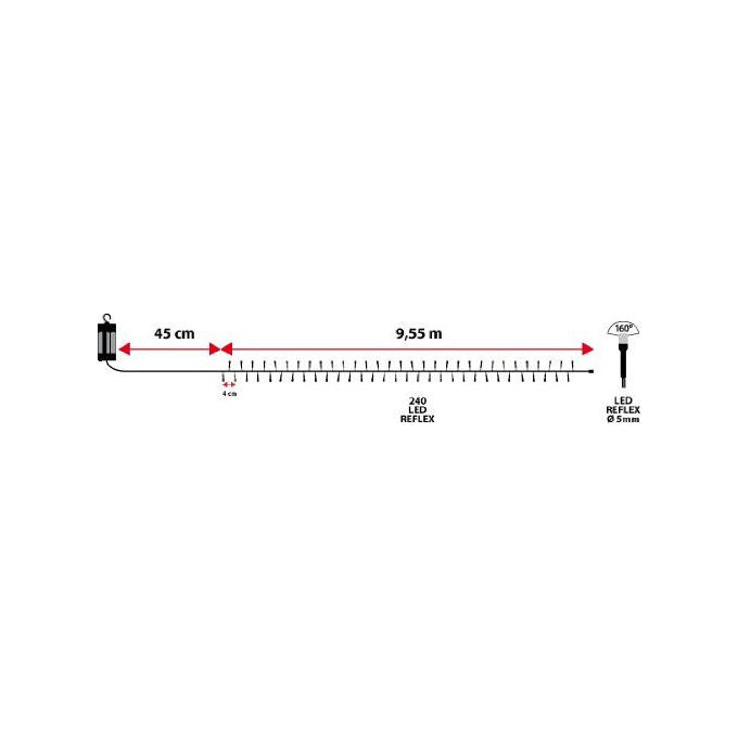 Lotti Importex Catena Luminosa Natale 240 LED Multicolore, a Batteria con Timer, Uso Esterno