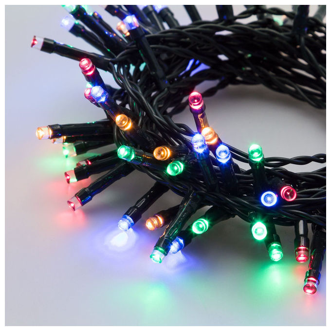 Lotti Importex Catena Luminosa Natale 240 LED Multicolore, a Batteria con Timer, Uso Esterno