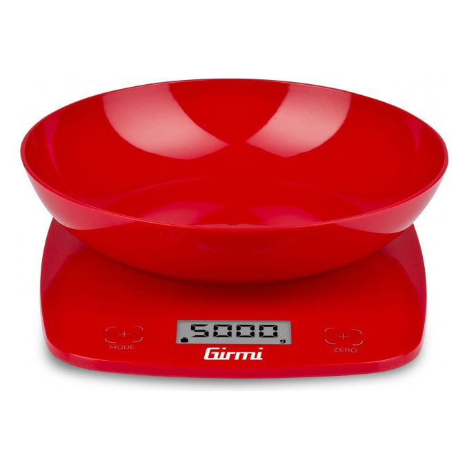 Girmi, Bilancia Cucina Elettronica, 5 kg, Precisione 1 g, Display LCD, Rossa