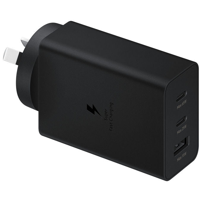 Samsung EP-T6530 Caricabatterie 65W Super Fast Charging 3 Porte 2 USB-C 1 USB-A colore Nero