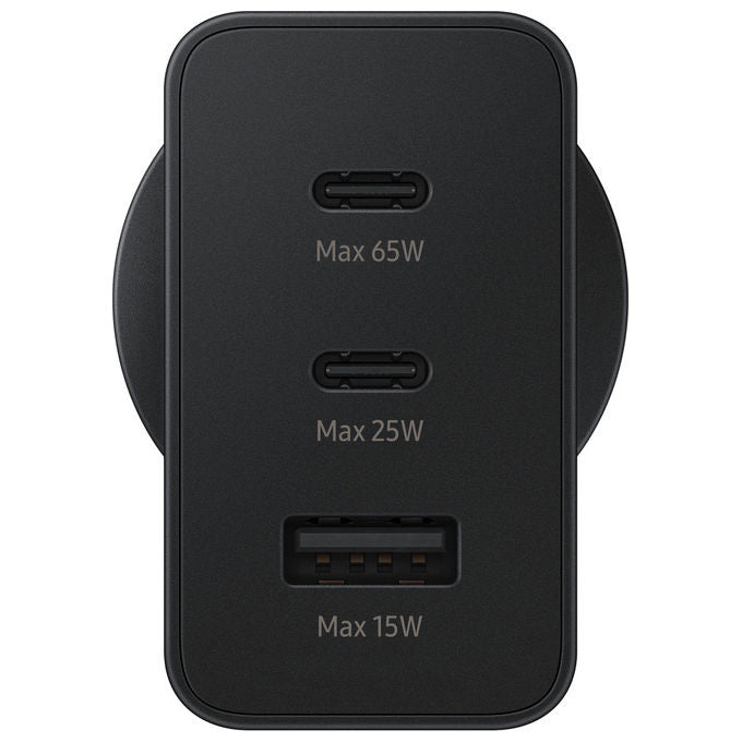 Samsung EP-T6530 Caricabatterie 65W Super Fast Charging 3 Porte 2 USB-C 1 USB-A colore Nero