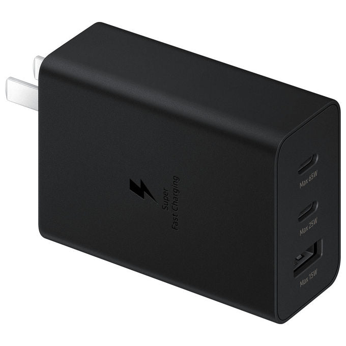 Samsung EP-T6530 Caricabatterie 65W Super Fast Charging 3 Porte 2 USB-C 1 USB-A colore Nero