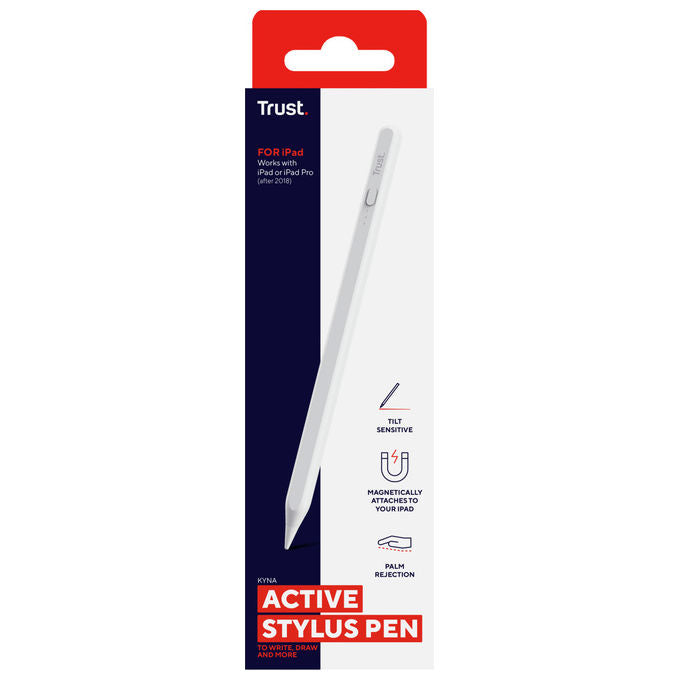 Trust Kyna 25191 Penna Capacitiva per iPad Bianca Ultra-sottile Compatibile iPad 2018+