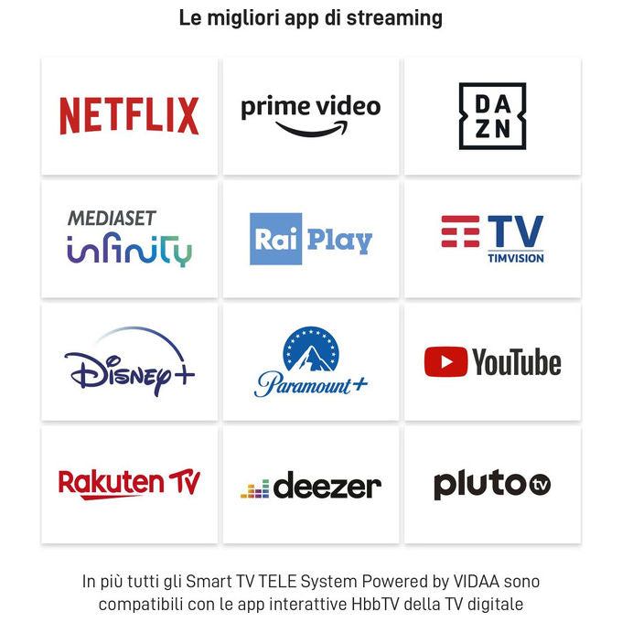 TELE System Smart TV 40 Pollici Full HD LED Frameless DVB-T2 tivu'sat