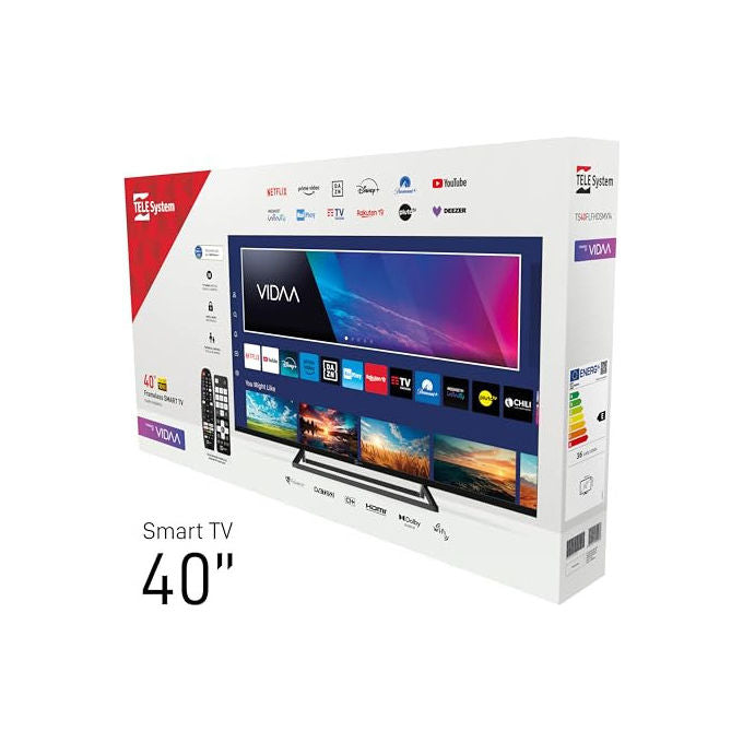 TELE System Smart TV 40 Pollici Full HD LED Frameless DVB-T2 tivu'sat