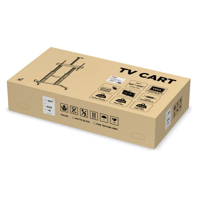 Equip Carrello TV Telescopico 60-100 Pollici 100kg con Ruote Regolabile Supporto