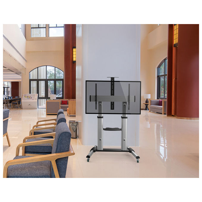 Equip Carrello TV Telescopico 60-100 Pollici 100kg con Ruote Regolabile Supporto