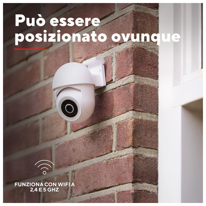 Trust IPCAM-3900 Telecamera IP per Esterno PTZ Wi-Fi 360° 3MP Visione Notturna 8m Rilevamento Umano Sirena IP65 colore Bianco