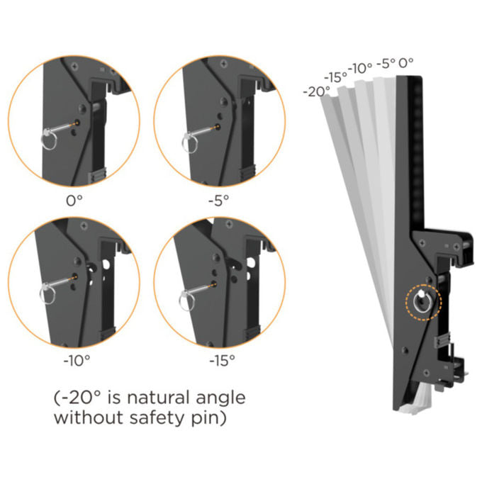 Equip Supporto Soffitto 3 Schermi 45-50'' VESA 600x400 Inclinabile TV Monitor