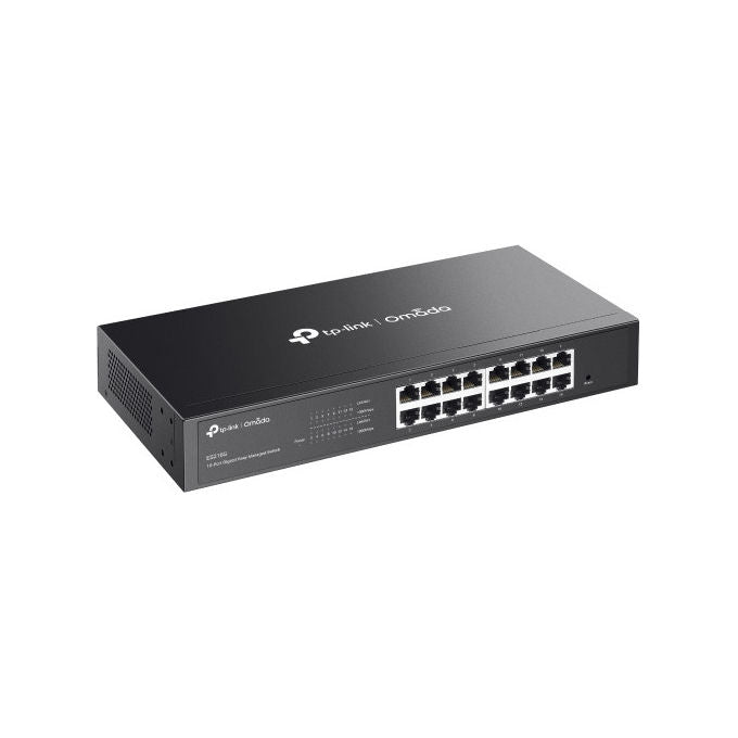 TP-Link ES216G Omada Switch di Rete Gestito L2 16 Porte Gigabit Ethernet Fanless Montaggio Rack colore Nero