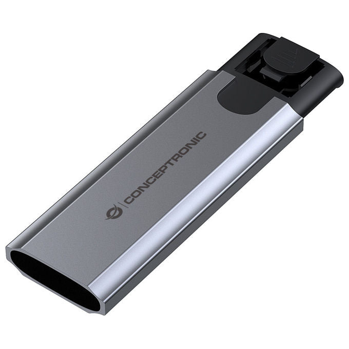 Conceptronic Box Esterno SSD M.2 NVMe USB 3.2 Gen 2 10Gbps Grigio Alluminio