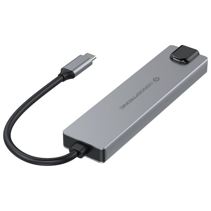 Conceptronic DONN29G Docking Station USB-C 3.2 Gen2 HDMI 4K Ethernet LAN Grigio Alluminio