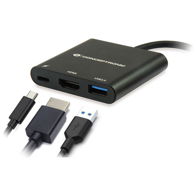 Conceptronic DONN01B Docking Station USB-C 3.2 Gen 1 con HDMI e USB-A Nero Hub Multiporta