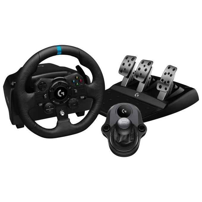 Logitech G 991-000532 G923 SE Kit da Corsa Volante in Pelle TRUEFORCE Pedali e Leva del Cambio Xbox Series X S Xbox One PC Mac colore Nero