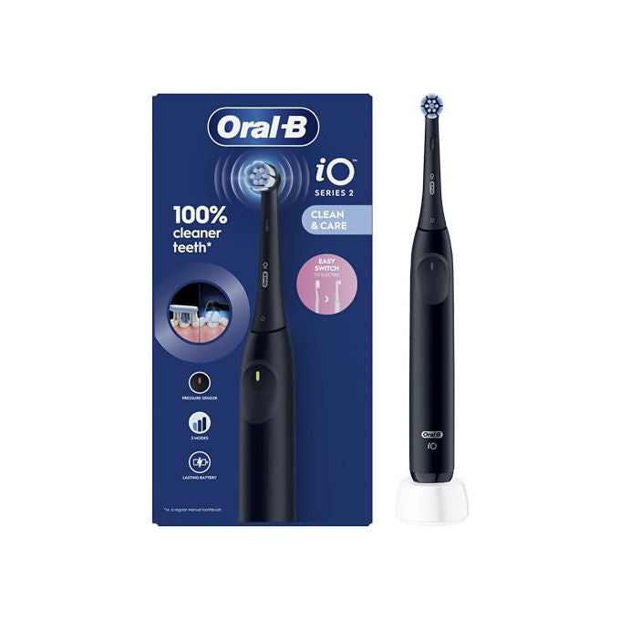 Oral-B IO 2 iO Spazzolino elettrico rotante 3 modalita' timer 2 min sensore di pressione colore Nero