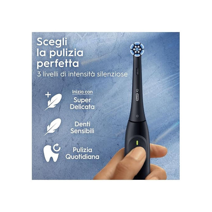 Oral-B IO 2 iO Spazzolino elettrico rotante 3 modalita' timer 2 min sensore di pressione colore Nero