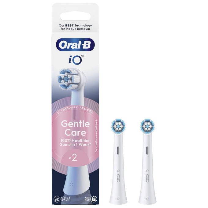 Oral-B 08700216373487 iO Series Gentle Care Testine di Ricambio per Spazzolino Elettrico Gengive Sensibili 2 pezzi colore Bianco