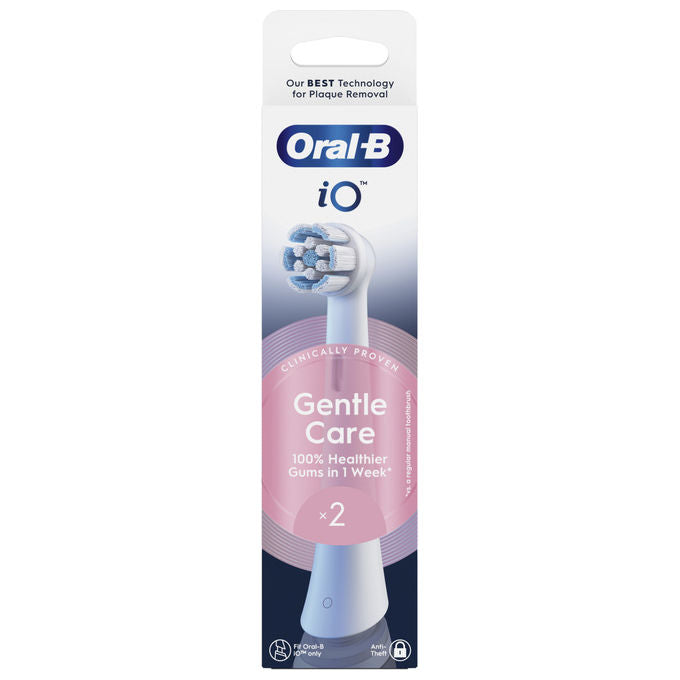 Oral-B 08700216373487 iO Series Gentle Care Testine di Ricambio per Spazzolino Elettrico Gengive Sensibili 2 pezzi colore Bianco