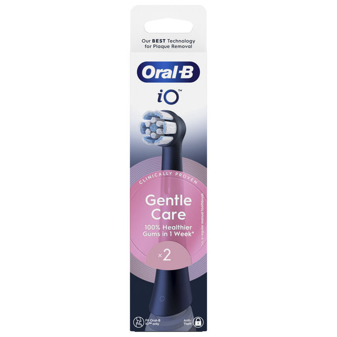 Oral-B 8700216457033 iO Series Gentle Care Testine di Ricambio per Spazzolino Elettrico Gengive Sensibili 2 pz colore Nero
