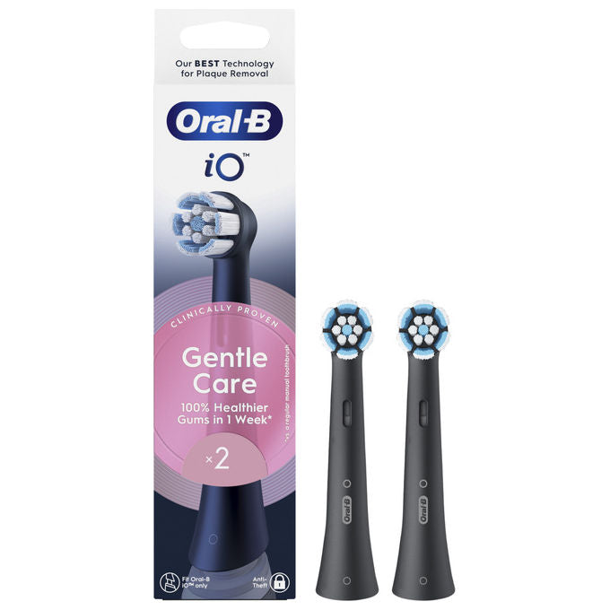 Oral-B 8700216457033 iO Series Gentle Care Testine di Ricambio per Spazzolino Elettrico Gengive Sensibili 2 pz colore Nero