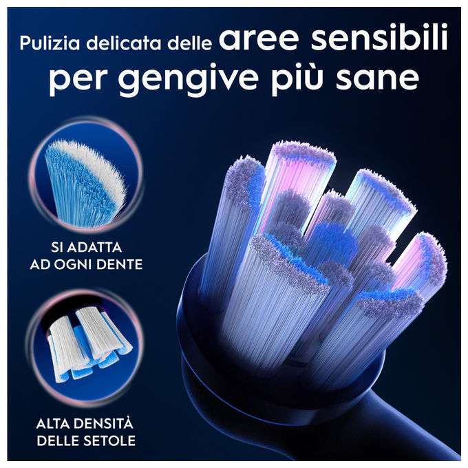 Oral-B 8700216457033 iO Series Gentle Care Testine di Ricambio per Spazzolino Elettrico Gengive Sensibili 2 pz colore Nero