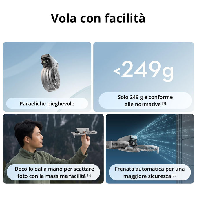 DJI CP.FP.00000180.04 Flip Drone Quadrirotore 4K 48 MP 31 min Autonomia 249 g GPS Wi-Fi colore Bianco Nero