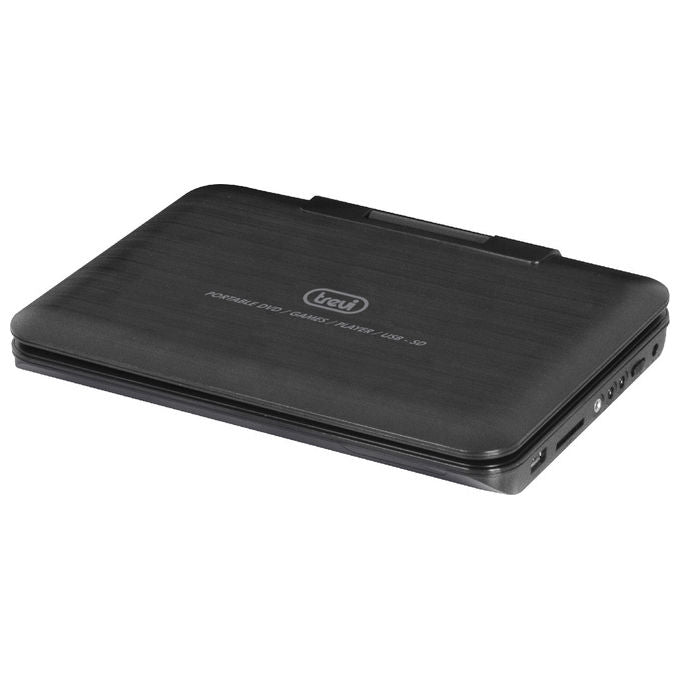 Trevi PDX1409 S2 Lettore DVD Portatile 9'' Schermo Rotante USB SD Batteria Ricaricabile Tripla Alimentazione colore Nero