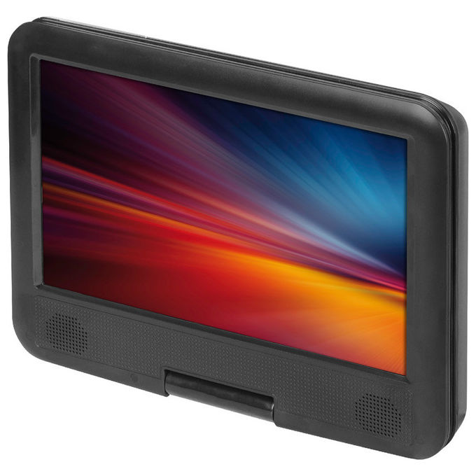 Trevi PDX1409 S2 Lettore DVD Portatile 9'' Schermo Rotante USB SD Batteria Ricaricabile Tripla Alimentazione colore Nero