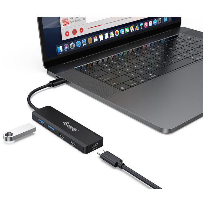 Equip Hub USB 3.2 Gen 1 5 Porte (2 USB-A, 3 USB-C) 5000 Mbit-s Nero Modello 128964
