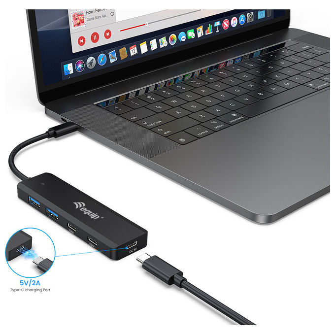 Equip Hub USB 3.2 Gen 1 5 Porte (2 USB-A, 3 USB-C) 5000 Mbit-s Nero Modello 128964