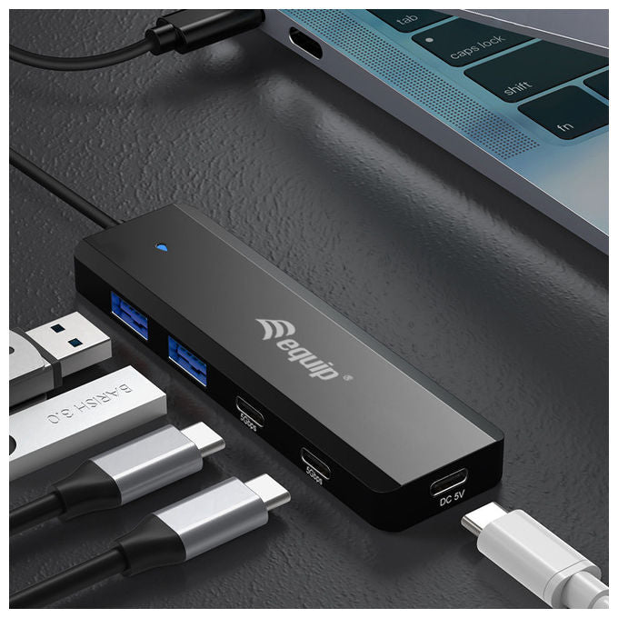 Equip Hub USB 3.2 Gen 1 5 Porte (2 USB-A, 3 USB-C) 5000 Mbit-s Nero Modello 128964