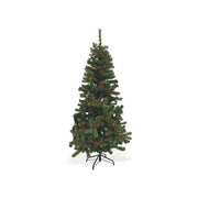 Galileo Casa 5902921 Sestriere Albero di Natale 150 cm 360 Rami con Pigne e Bacche in PVC Base Metallo colore Verde