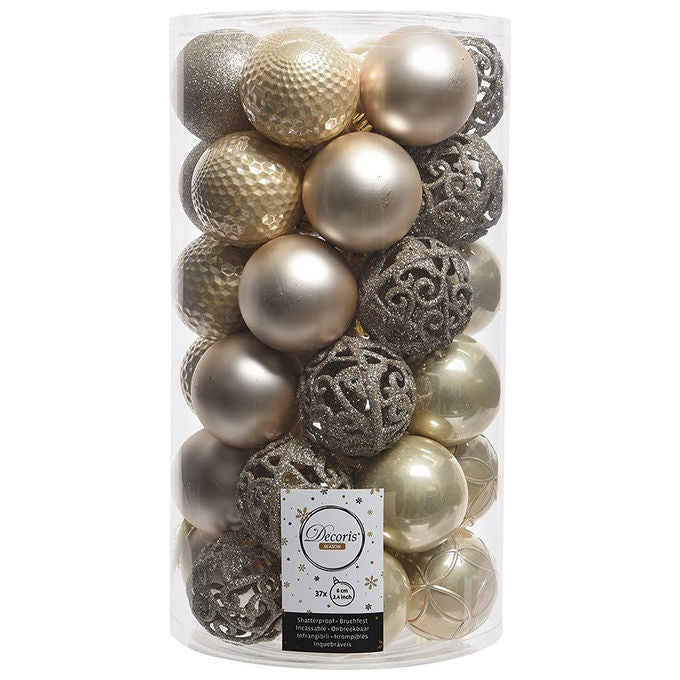 Kaemingk, Palline Albero Natale, Set 37 Pezzi 60mm, Perla, Decorazioni Natalizie