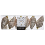 Kaemingk, Pigne di Natale Perla Glitterate, Infrangibili, 4.5x8 cm, Set 6 Pezzi