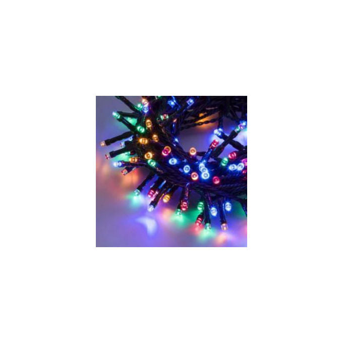 Giocoplast Natale, Catena Luminosa LED 200, Multicolor 8m, Miniluciole, IP44, con Timer