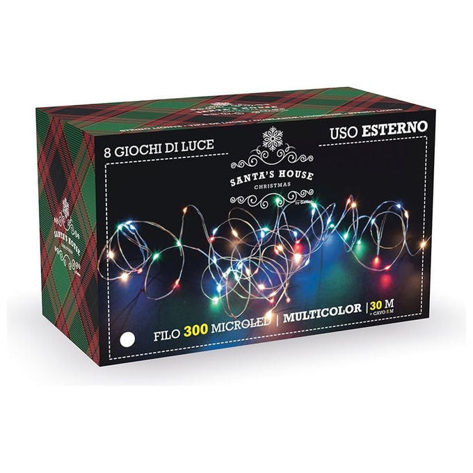 Galileo Casa 2196556 Filo di Luci Natalizie 300 Microled 35 m 2,4 W Uso Interno Esterno colore Multicolor