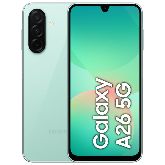Samsung SM-A266BLGBEUE Galaxy A26 5G Smartphone 6.7'' Super AMOLED 128GB 6GB RAM IP67 5000 mAh colore Menta