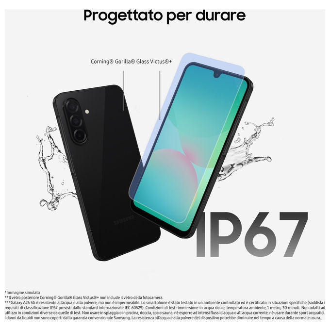 Samsung Galaxy A26 5G Smartphone 6.7'' Super AMOLED 8GB 256GB Bianco SM-A266BZWCEUE
