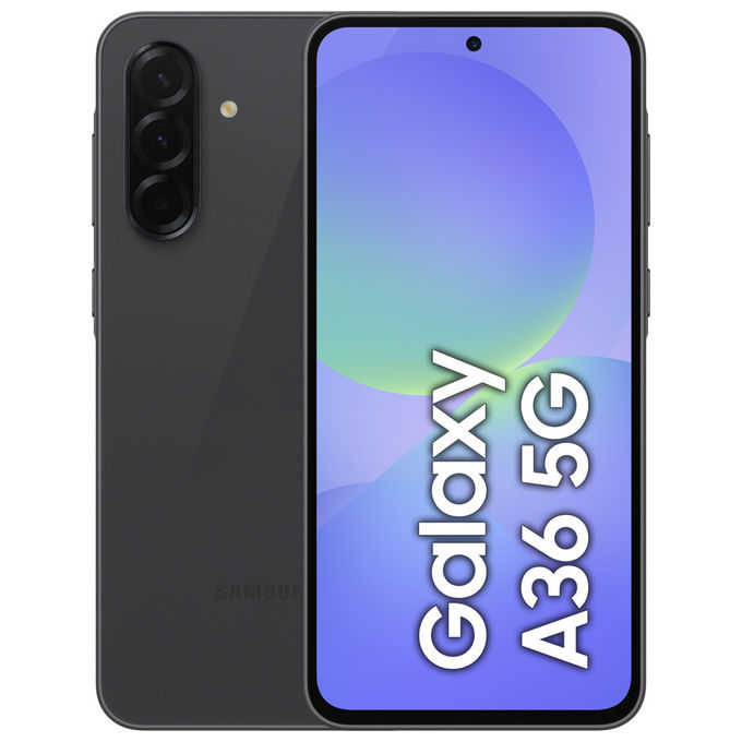 Samsung SM-A366BZKBEUE Galaxy A36 Smartphone 5G 6.7'' Super AMOLED 6GB 128GB Snapdragon 6 Gen 3 Tripla Cam 50MP Batteria 5000mAh colore Nero