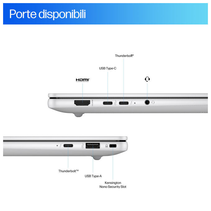 HP EliteBook X G1a B68YWET Notebook 14 OLED 2.8K AMD Ryzen AI 9 32GB 1TB SSD Windows 11 Pro colore Argento