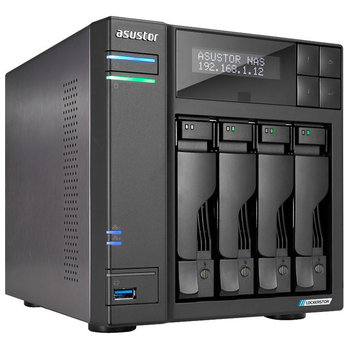 Asustor LOCKERSTOR 4 Gen2 AS6704T NAS 4 bay Intel Celeron 4GB RAM Nero
