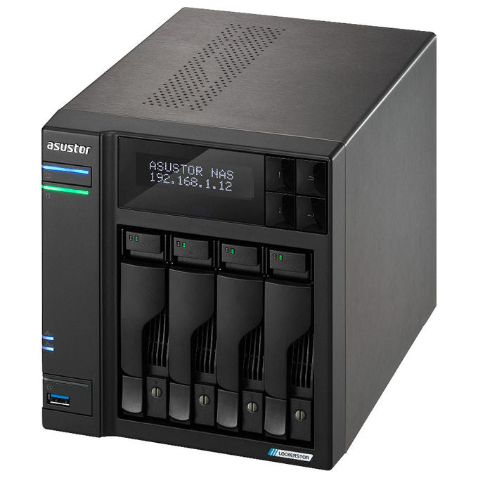 Asustor LOCKERSTOR 4 Gen2 AS6704T NAS 4 bay Intel Celeron 4GB RAM Nero